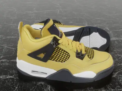 NIKE AIR JORDAN 4 RETRO LIGHTNING 3D SHOES Low-poly 3D model