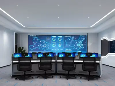 control room 08 Low-poly 3D model