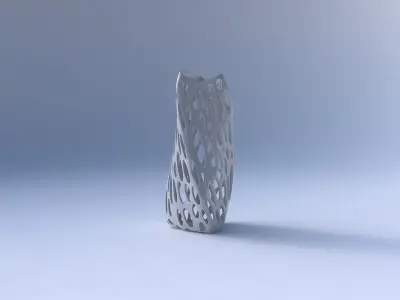 Vase twist curved tipping triangle 2 with smooth organic lattice 3D print model