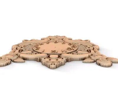 cnc carving clock 550x500x20mm 3D model