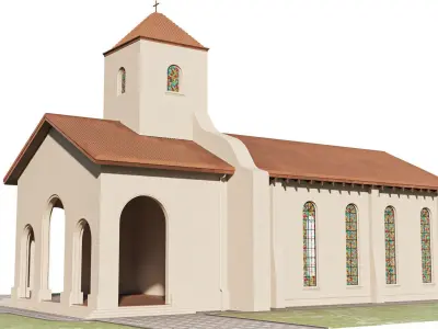 Church  Low-poly 3D model