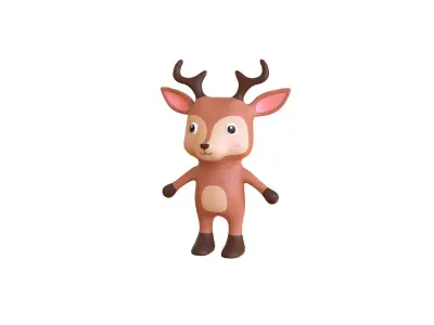 High-Quality 3D Cute Deer - Animated for Games Low-poly 3D model