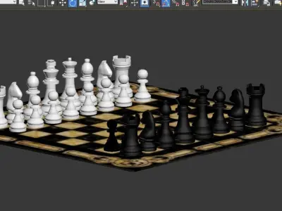 Chess marble board 3D model