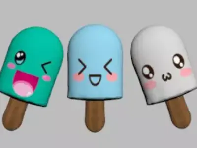 ice cream decorative pillows Free low-poly 3D model