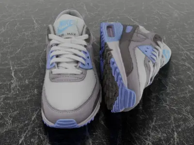 NIKE AIR MAX 3D SHOES - BLUE Low-poly 3D model