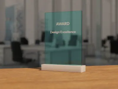 Award glass plate 3D model