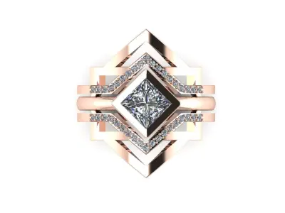 Matching Diamond Rings R1 3D print model