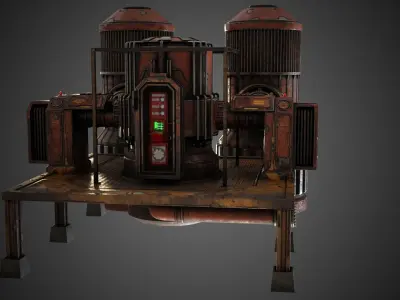 Sci-fi refueling station 3D model