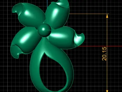 GOLD FLOWER EARRING 3D PRINTABLE MODEL 3D print model