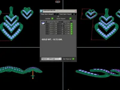 Pendant Earrings combo - 1156 3D print model