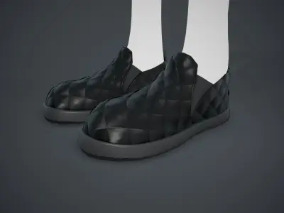 Black Leather Shoes Style 2 Low-poly 3D model