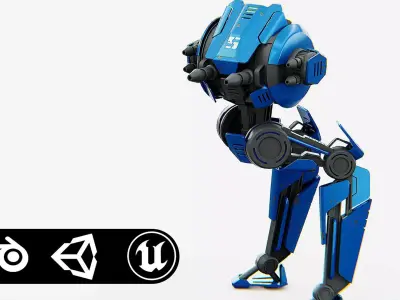 CYCLE WALKER DROID Rigged for Unreal Engine - Unity - MIXAMO  3D model