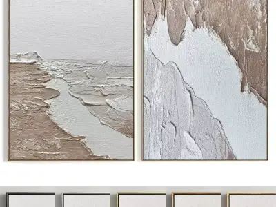 Plaster Two Photo Frame 341 Low-poly 3D model