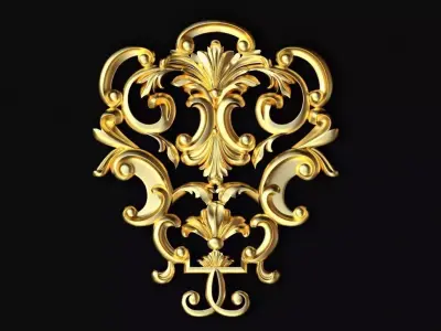 Central decor ornament for furniture 3D model 637