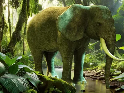 African elephant Low-poly 3D model shop