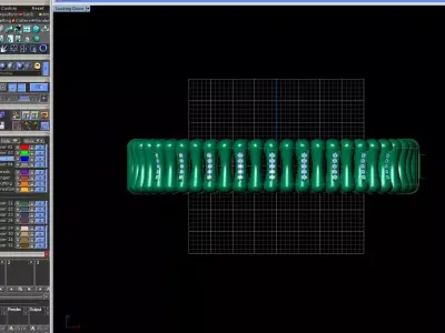 Modern Stone-Set Flexible Gold Bracelet 3D Model 3D print model