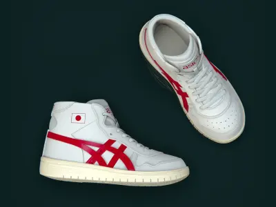 14-Sneakers asics high top sneaker 3D model