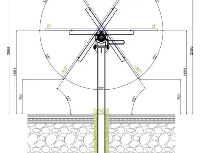 1 MW Solar Tracker System Project Type 1 3D model