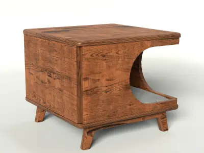 Wooden Cat House Furniture Low-poly 3D model