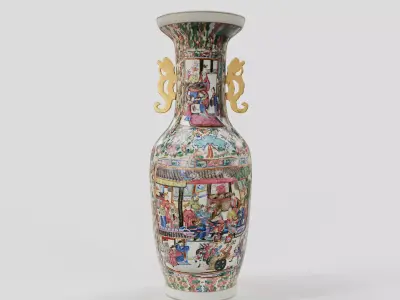 Chinese 18 century Qing period vase  3D model 3D model