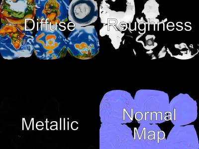 Highly Detailed Earth Globe Model Pack with Topography Low-poly 3D model