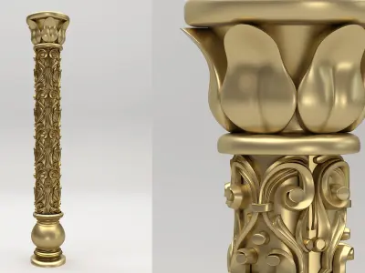 Carved Column 3D model buy