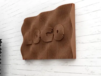 Parametric wall art logo customisable - file for CNC 3D model