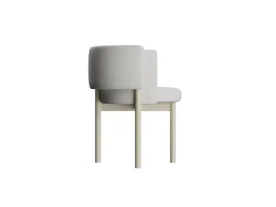 Layered Back Dining Chair 3D model