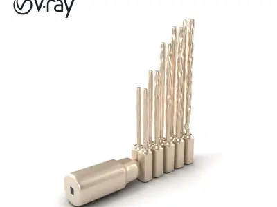 Hex Shank Steel Drill Bit Set model pack Low-poly 3D model