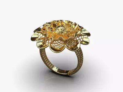 Floral ring 3D print model