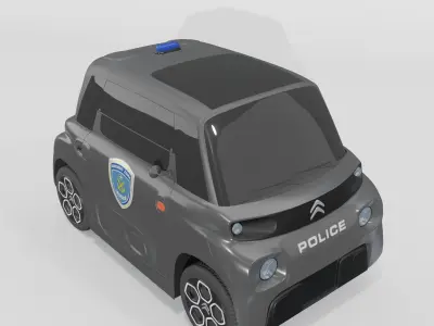 Citroen Police Electro Car 3D model 3D model