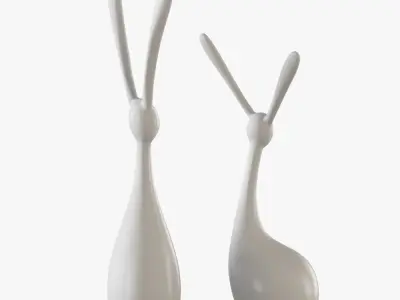 Figurines of rabbits 3D model