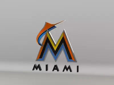 MLB Miami Marlins V1 Team Logo 3D model