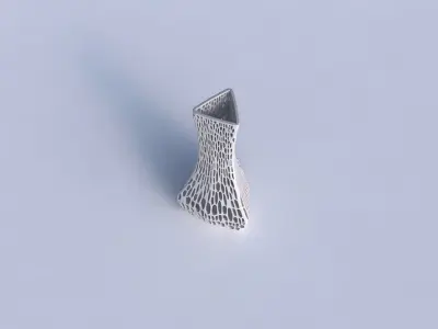 Vase puffy triangle with dense organic lattice 3 3D print model