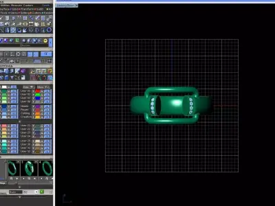 Fluid Modern Gold Ring with Open Structure and Stone Details 3D print model