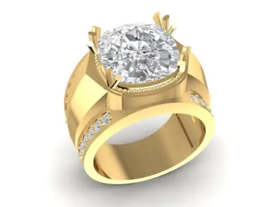 Luxury Round Cut Diamond Engagement Ring for Women 639 3D print model