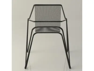 Lattice iron frame chair 3D model