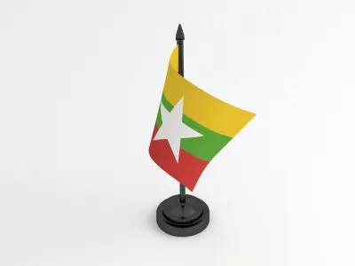 Table Flag Myanmar 3D model