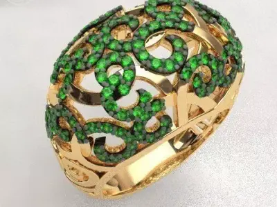 Openwork gems ring 3D print model
