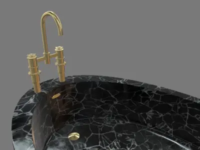 Modern Luxury Bathroom Bathtub Low-poly 3D model