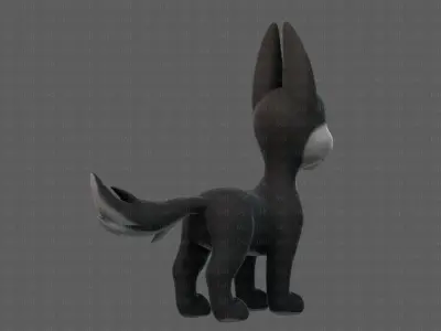 Dog base cartoonV11 Low-poly 3D model