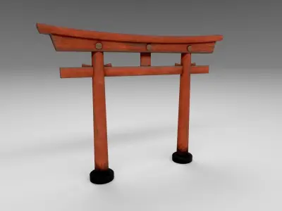 Japanese classic Torii Low-poly 3D model