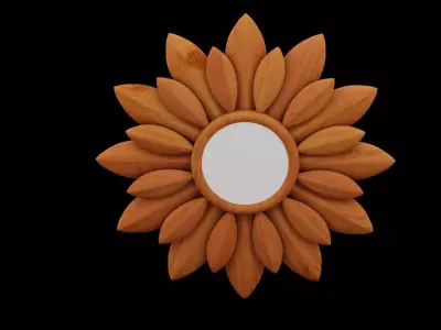 Flowered Mirror Design Low-poly 3D model