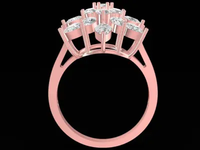 Luxury Cluster Flower Diamond Ring for Women 2433 3D print model