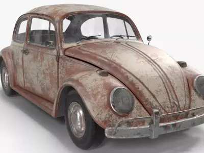 Volkswagen fusca Rusty 3D model