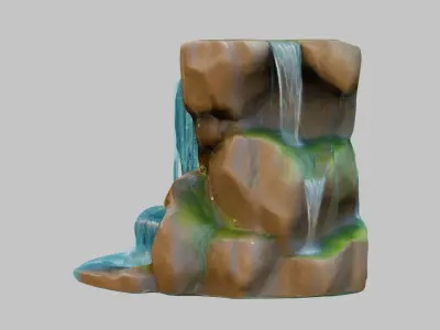 Stylized Low Poly Medieval Fountain Low-poly 3D model
