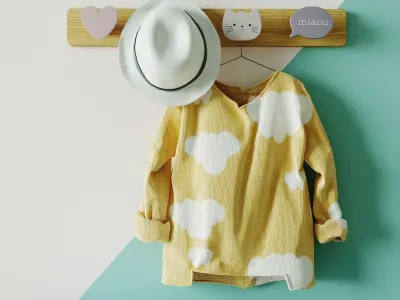 Baby dresser with decor by Maisons du Monde 3D model