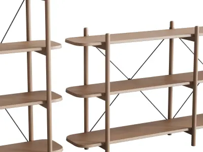 087 BROSA Dominic Narrow AND Wide Bookshelfs 00 3D model