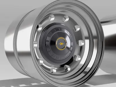 Alcoa Wheels with Chevy Caps Reversable Dually Wheels 3D print model