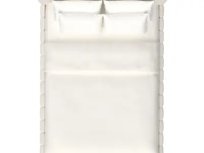 Forte White Queen Bed 3D model